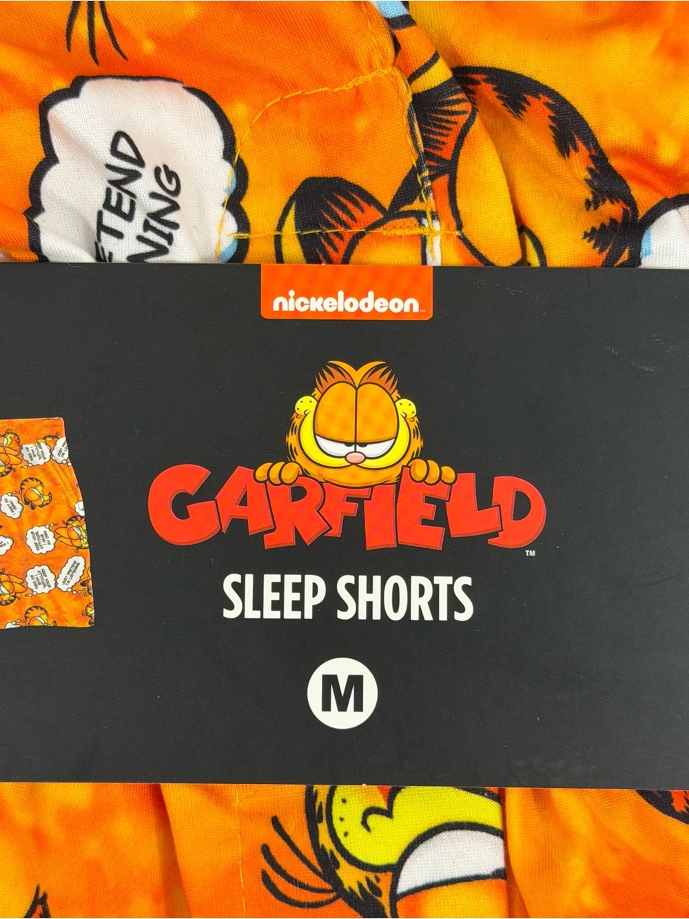 NWT Garfield Sleep Shorts Size M Orange Tie Dye Nickelodeon Unisex Lounge PJs